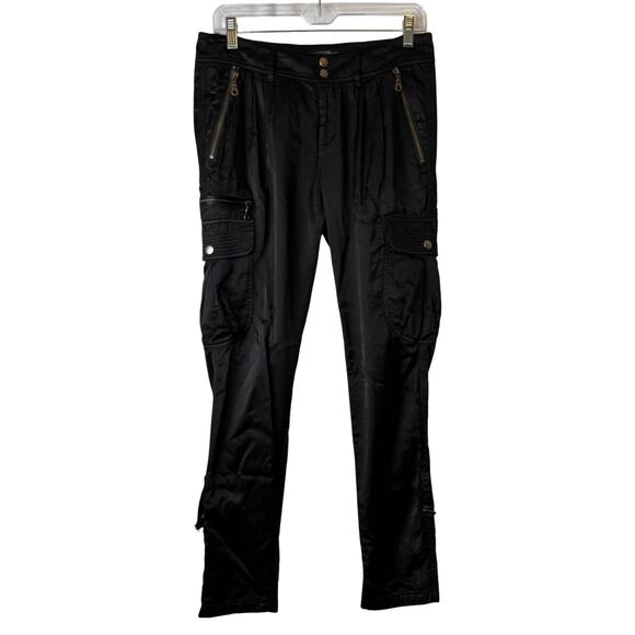 Seventy Two Changes Black Shiny Convertible Cargo Pants - Size 4 - Picture 2 of 8